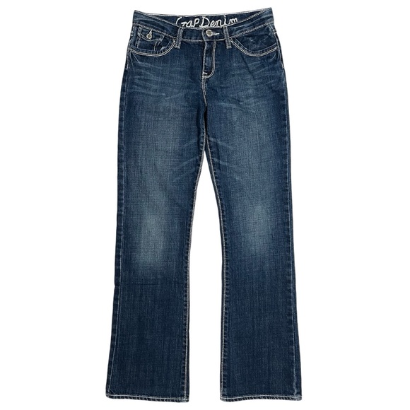 Y2K white stitching low rise Gap jeans - Picture 2 of 5